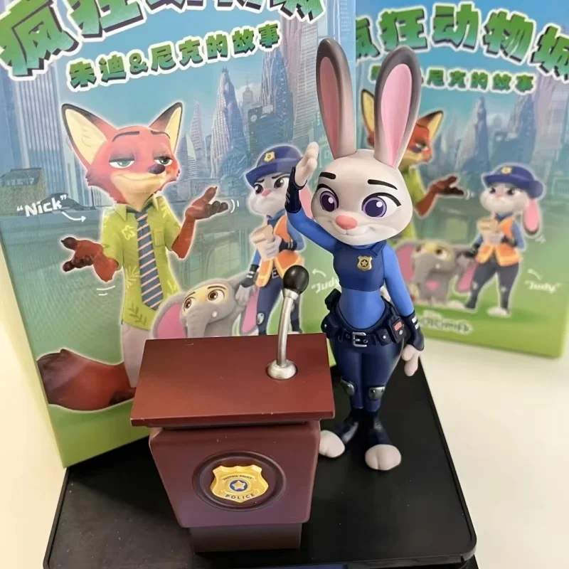 Disney Zootopia Judy และ Nick'S Story Series กล่องตาบอดอะนิเมะ Figurines ตุ๊กตาตุ๊กตาของขวัญเด็กเดสก์ท็อปคอลเลกชันของขวัญ