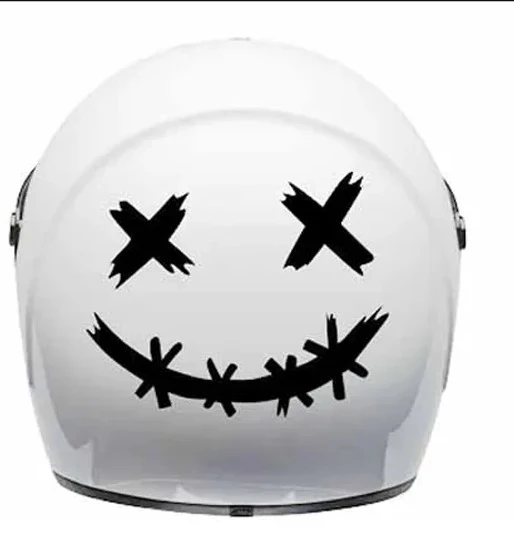 Laser Reflective Demon Smiling Face Motorcycle Sticker Waterproof Vinyl Decal for Helmet Car Body Decoration