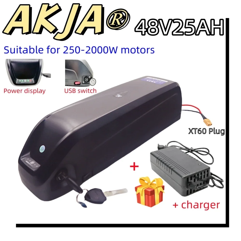 Air fast transportation New Full Capacity Power 18650 Hailong Battery 36V48V52V 25AH Lithium Battery Pack Suitable for 250-2000W