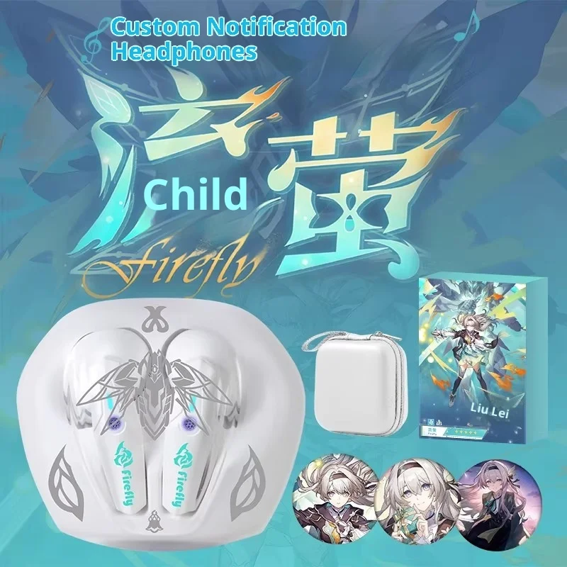 Firefly Bluetooth Headphones, Honkai Star Rail Merch, RGB Gaming Earbuds with Character Voice, Anime Cosplay Gift for Fans