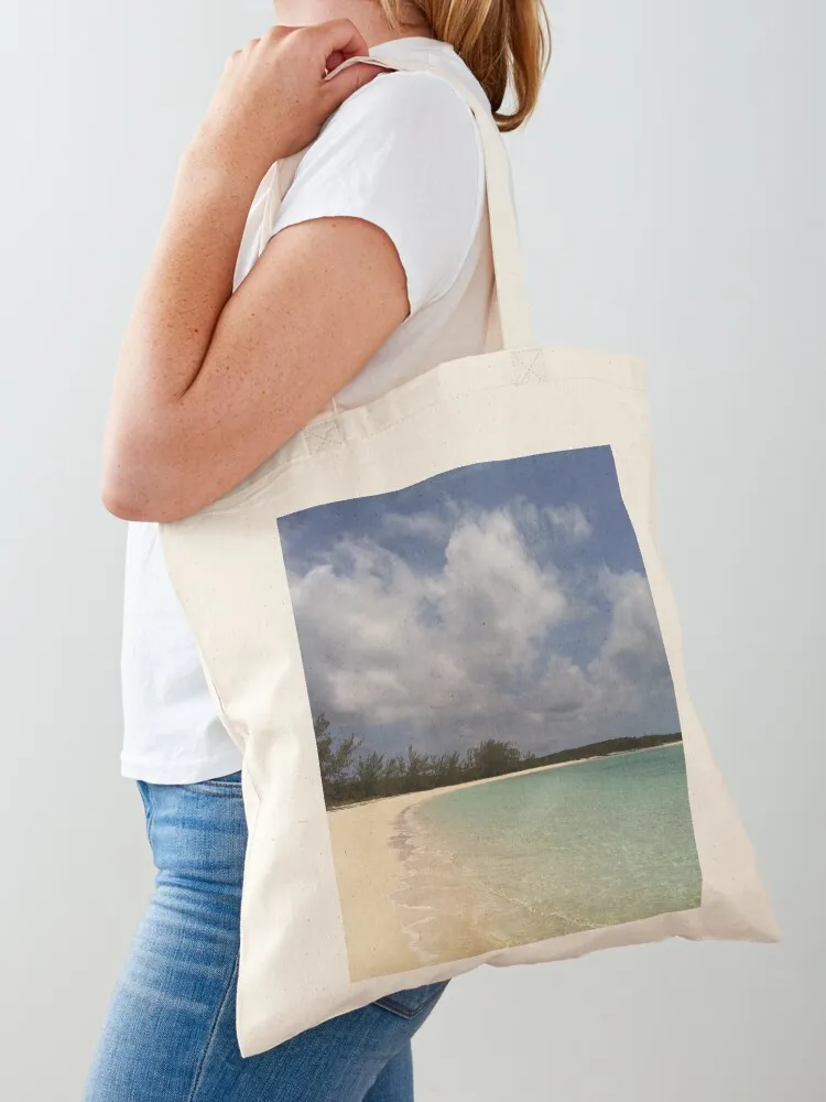 Beach Stocking Island, Exuma, Bahamas Tote Bag tote bag men Big bag Portable shopping bags for women Canvas Tote