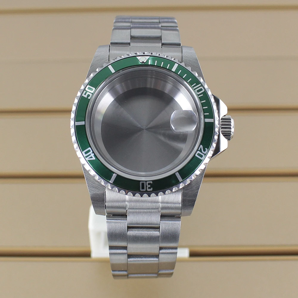 38MM Men's Vintage Watch Cases Sapphire Glass For NH35 NH36 4R36 NH38 NH70 for Retro SUB Uni-directional Bezel Watch Accessories