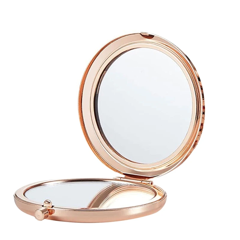 Espejo maquillaje plegable mano para baño, para monederos y viajes, envío directo