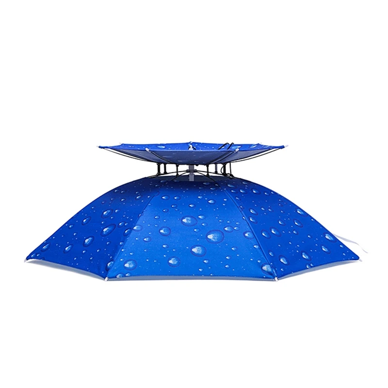 Double Layer Windproof Umbrella Cap Sunscreen Shade Umbrella Cap Double-Layer Fishing Umbrella Cap