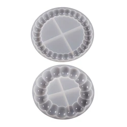 Half Bead Coaster Molds Round Silicone Coaster Mold Cup Mat Mold Circle Epoxy Casting Mold for Resin Coaster Home Decor