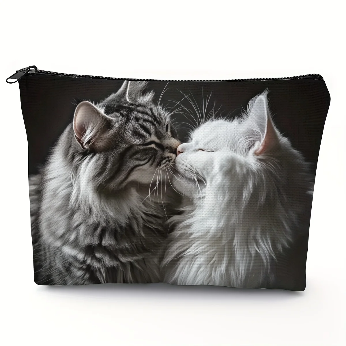 1pc Stylish Cat Design Makeup Pouch - Lightweight And Sturdy Cosmetic Organizer with Zipper