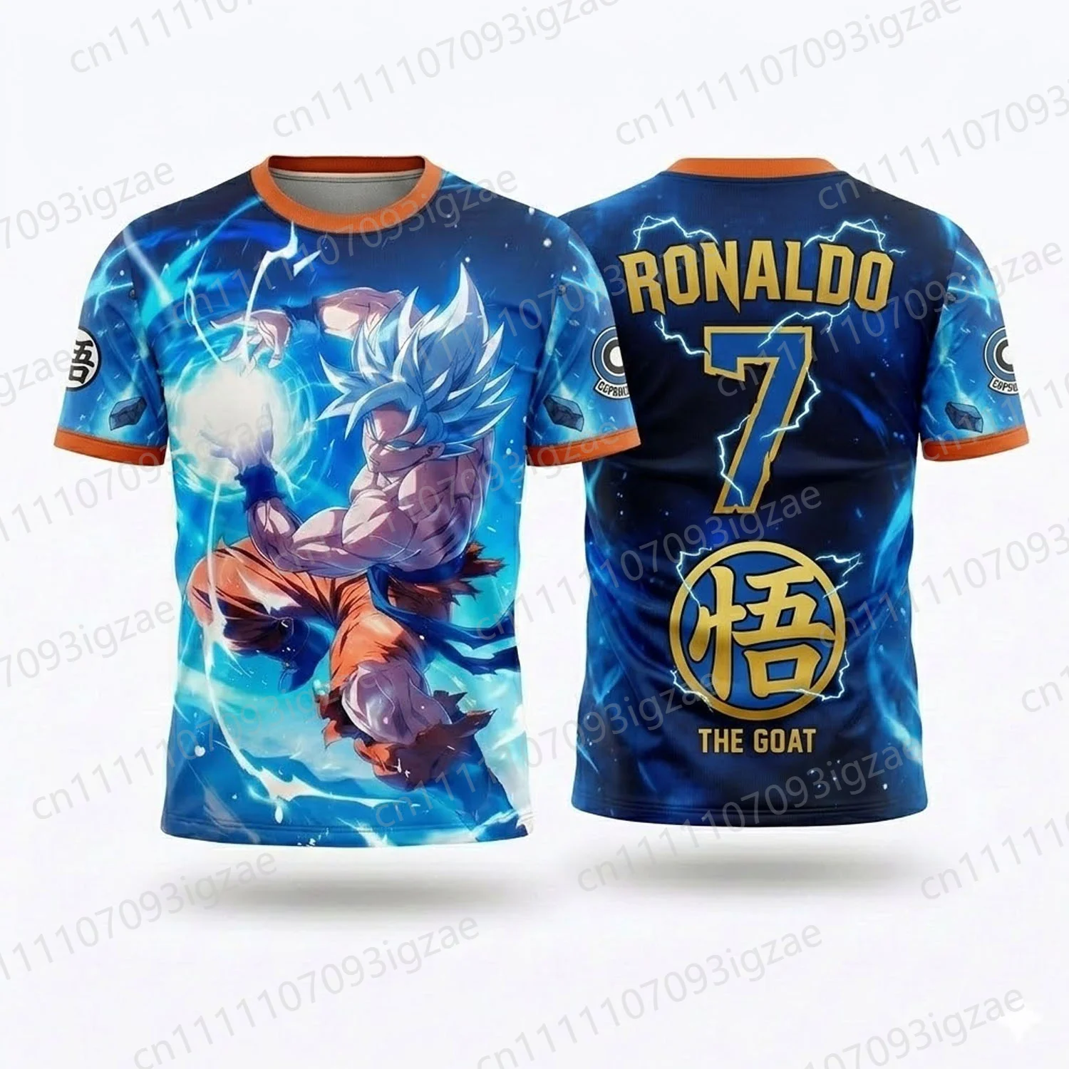 2026 Neues 3D-Druck Sommer Herren Damen Dragon Ball Z Goku Ronaldo 7 Fußballtrikot Schnelltrocknendes Trainings-Sport-T-Shirt