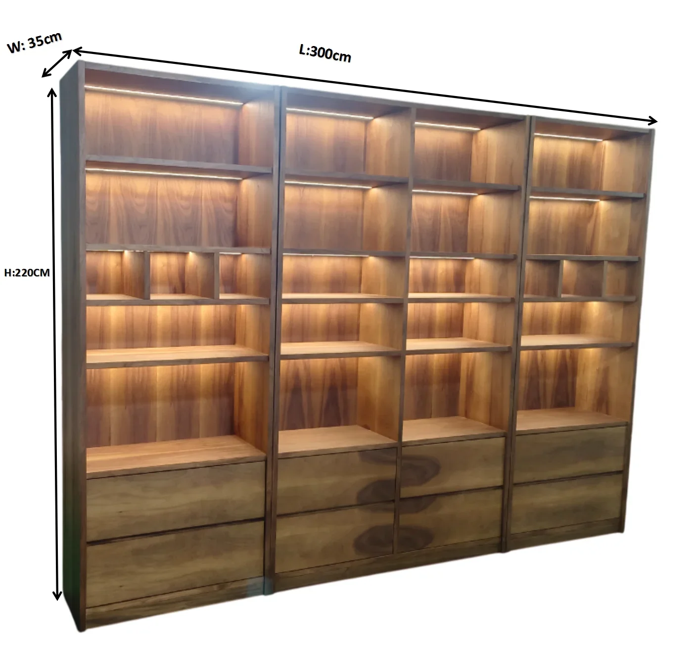 Wooden bookshelf Living room bookshelf Library locker bookshelf