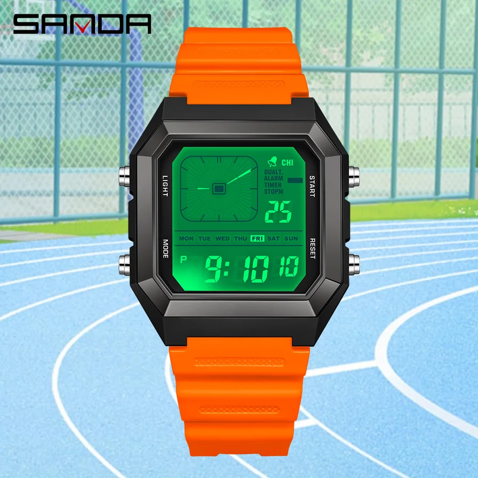 SANDA 6307 Sports Alarm Electronic Watch Digital Watches for Man