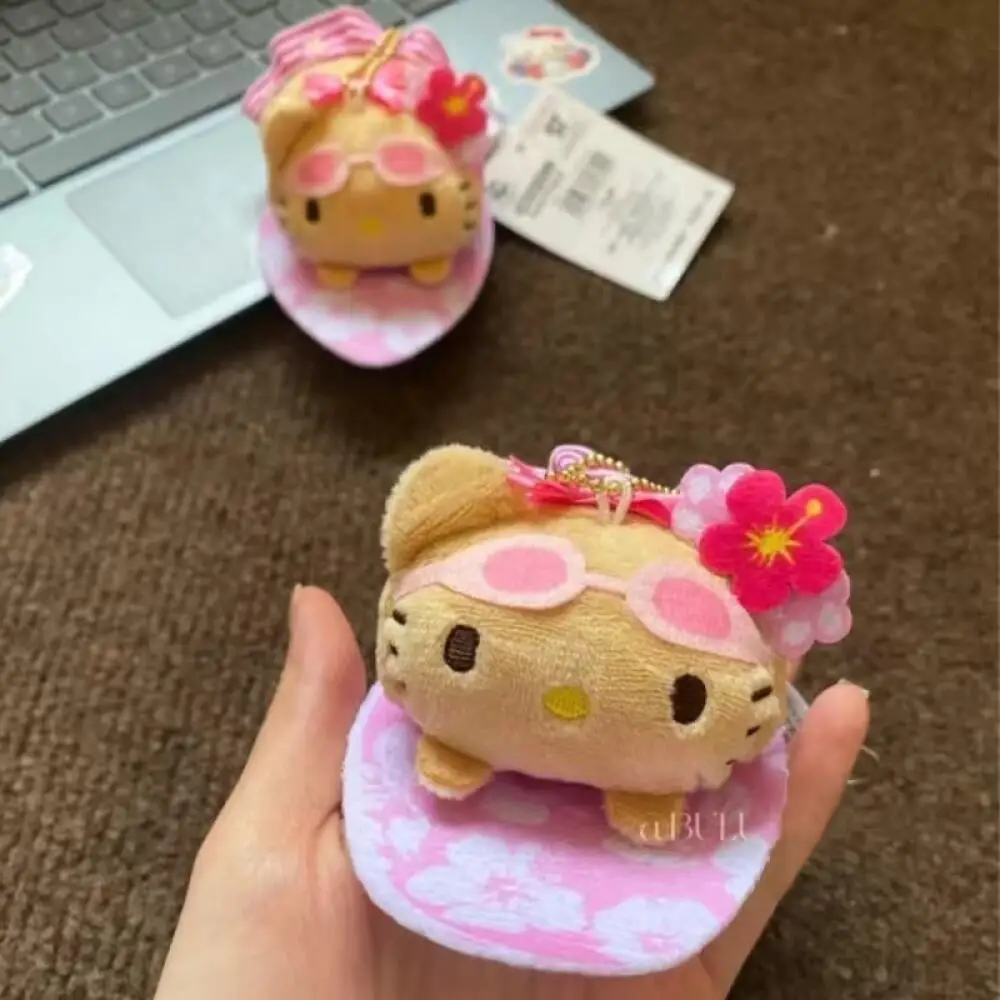 Kawaii سانريو مرحبا كيتي أفخم قلادة الأزرق الداكن هاواي بيكيني المفاتيح الكرتون على ظهره اكسسوارات الديكور هدية عيد ميلاد