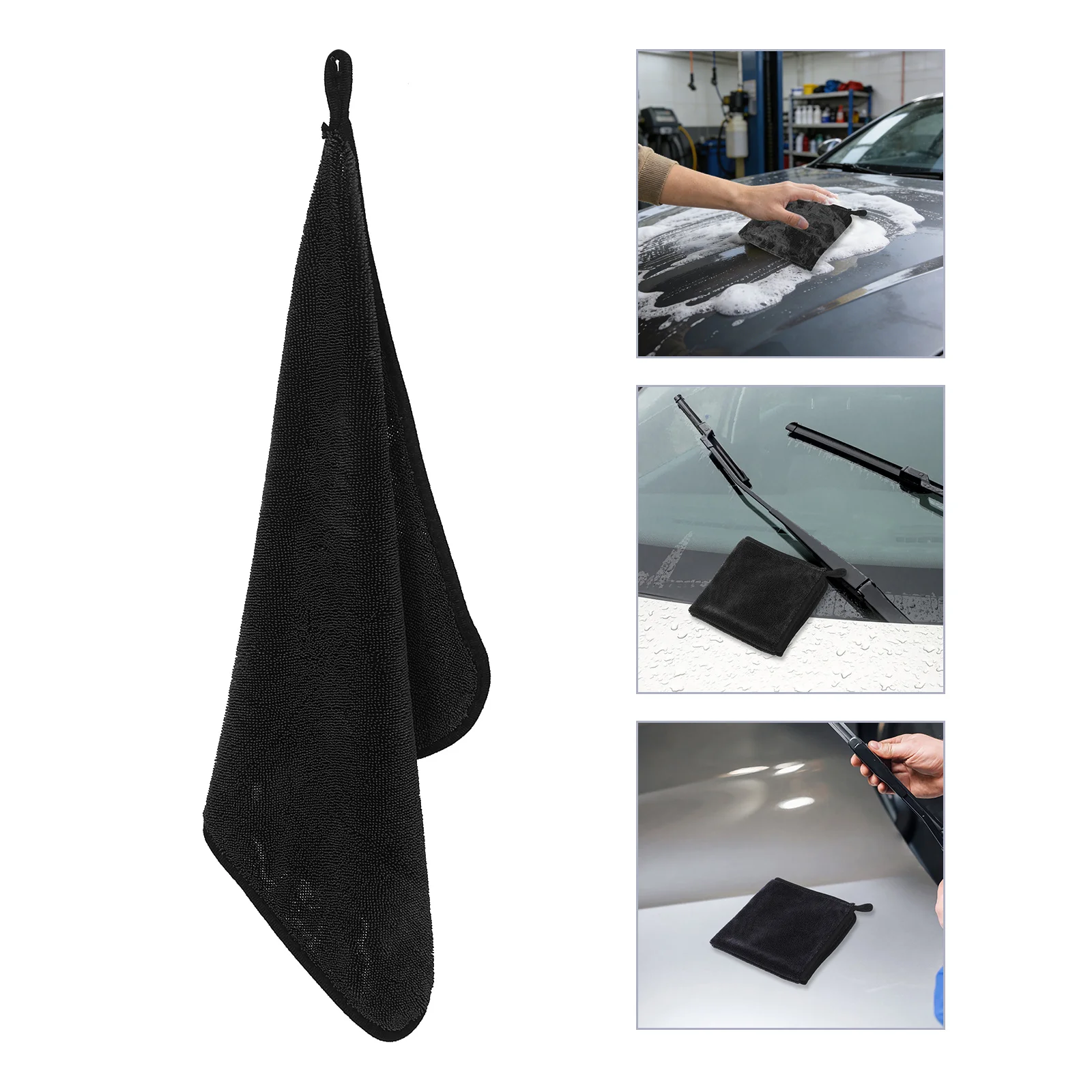 

5pcs Car Drying Towel Microfiber Cleaning Cloth Thick Reusable Absorbent Rags For Vehicle Glass Window Workshop Truck Suv