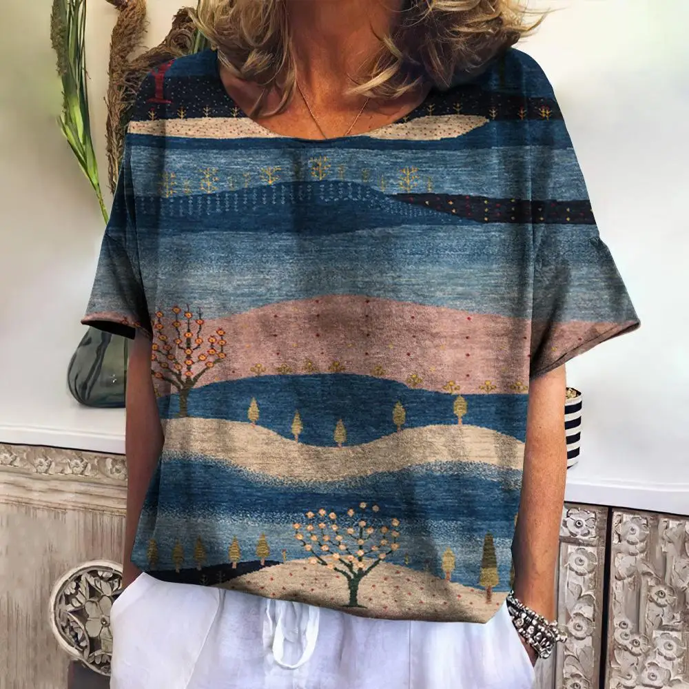 Summer Plaid T Shirt For Women O Neck Casual Sweatshirt New Tees Harajuku Clothing Loose Short Sleeve Blouse Female Fashion Tops image 4
