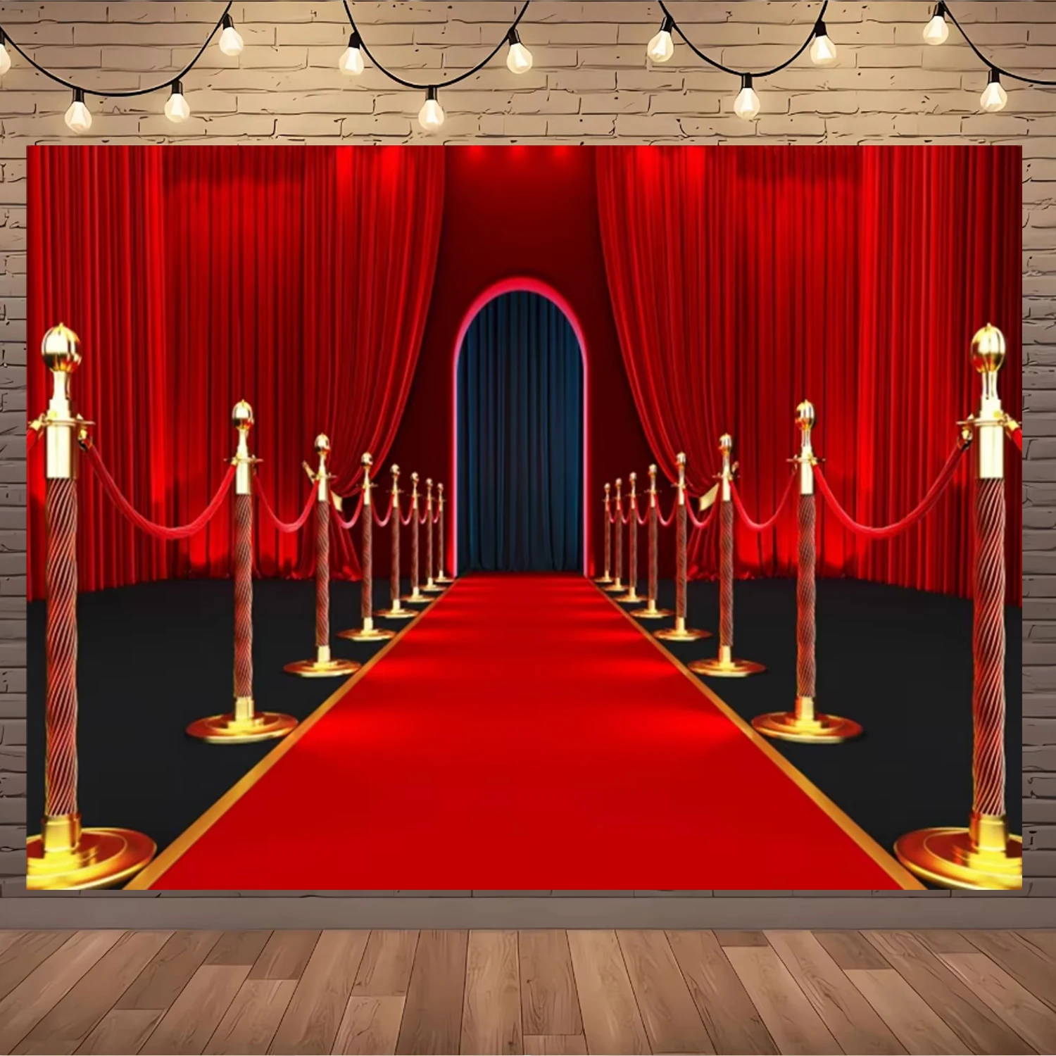 Red Carpet Theme Luxury Palace Stairs Photography Background Vintage Castle Church Scene Wedding Birthday Party Decoration Props