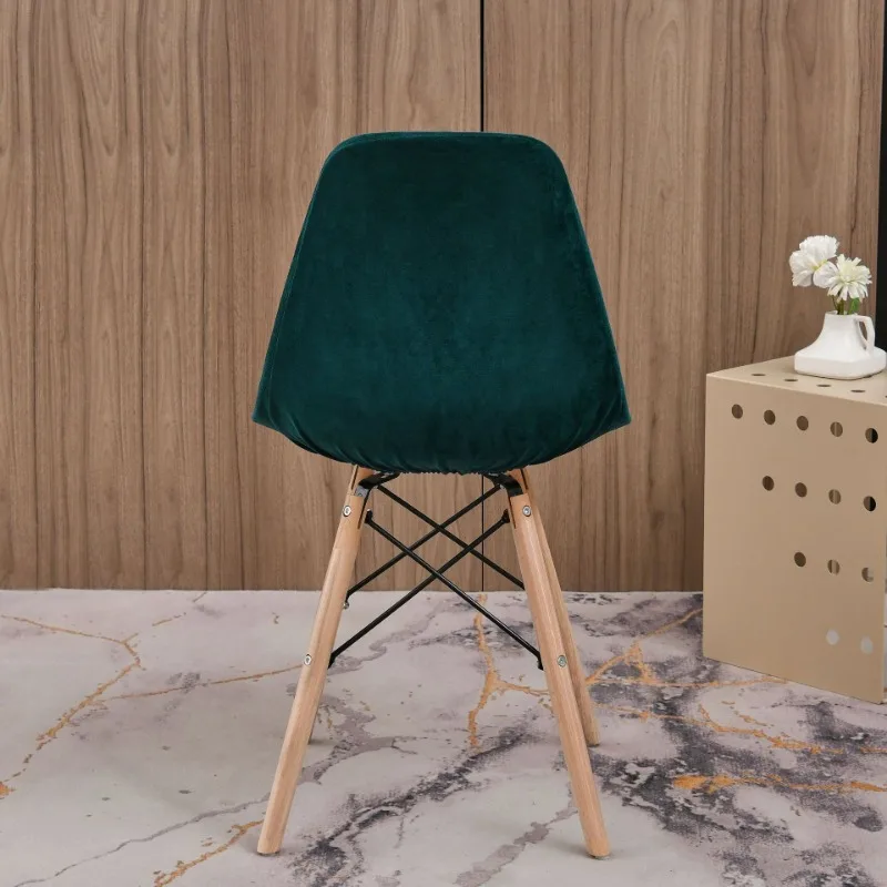 Funda de terciopelo para silla, cubierta elástica de Color sólido, redonda, nórdica, para asiento de comedor, hogar, Hotel, fiesta, banquete, 2024