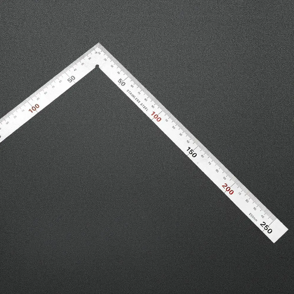 Stainless Steel L Shaped Square Ruler Ninety Degree Measuring Tool Precision Layout Gauge For Woodworking Construction
