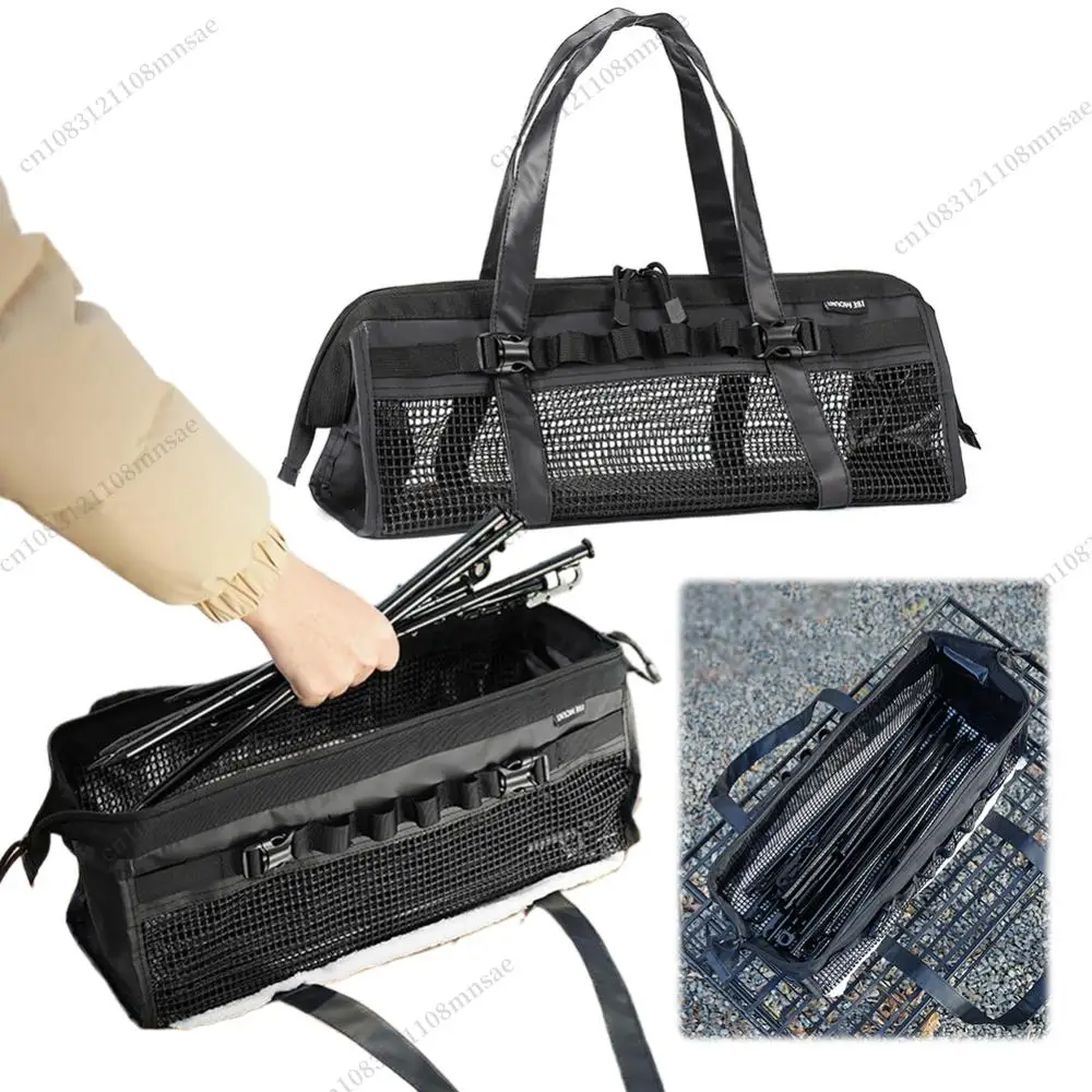 

Tent Peg Sundries Bag Waterproof Ground Nail Storage Pouch Portable Tent Stakes Storage Bag for Camping Backpacking Hiking