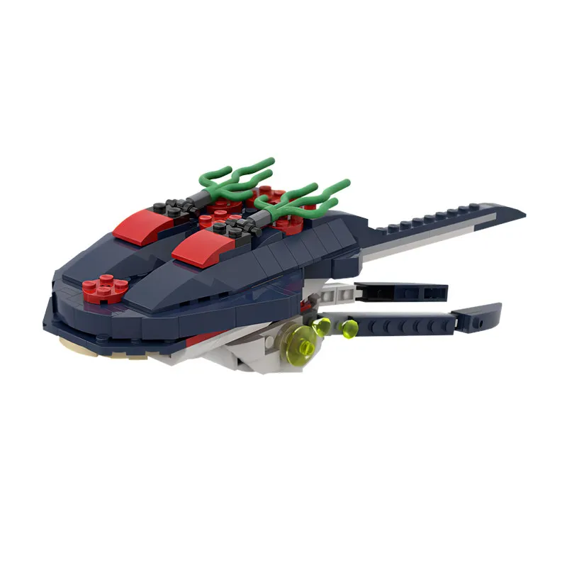Marine Animals Ghost Hailong Leviathaned Building Blocks Set MOC Game Peripheral Deep-Sea Monster Shark Model Adult DIY Toy Gift
