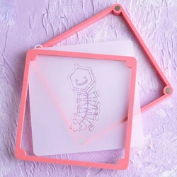 Cookie Stencil Fixing Frame DIY Mold Sugar Icing Cookies Baking Magnetic Cookie Stencil Holder Random Color Fondant Biscuit Tool