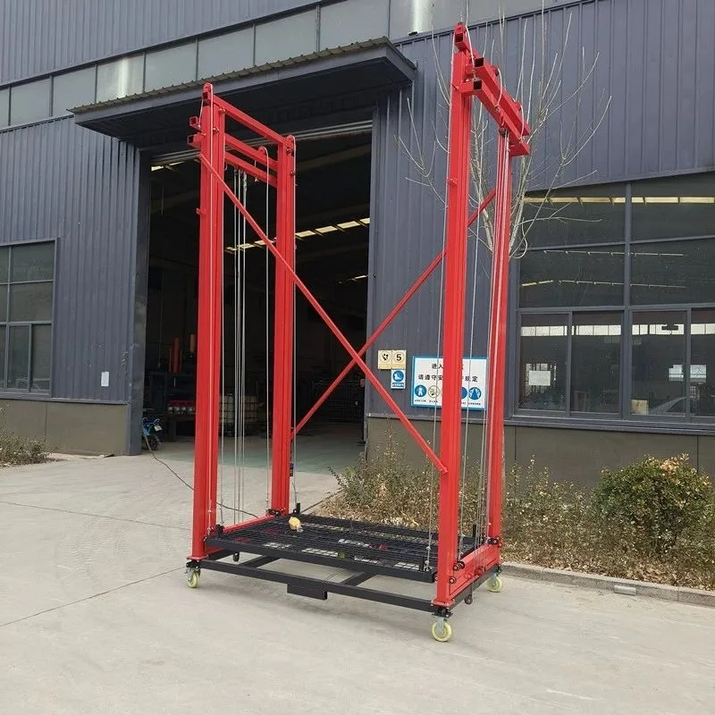 Electric Lifting Scaffold Mobile Platform 500Kg Wireless Remote Control 220V Mini Crane For Home Construction Hoist Customizable