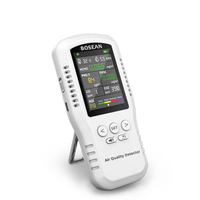 Bosean Newest Portable Carbon Dioxide Detector Temperature Wireless Humidity Air Quality Desktop Indoor Co2 Meter Monitor