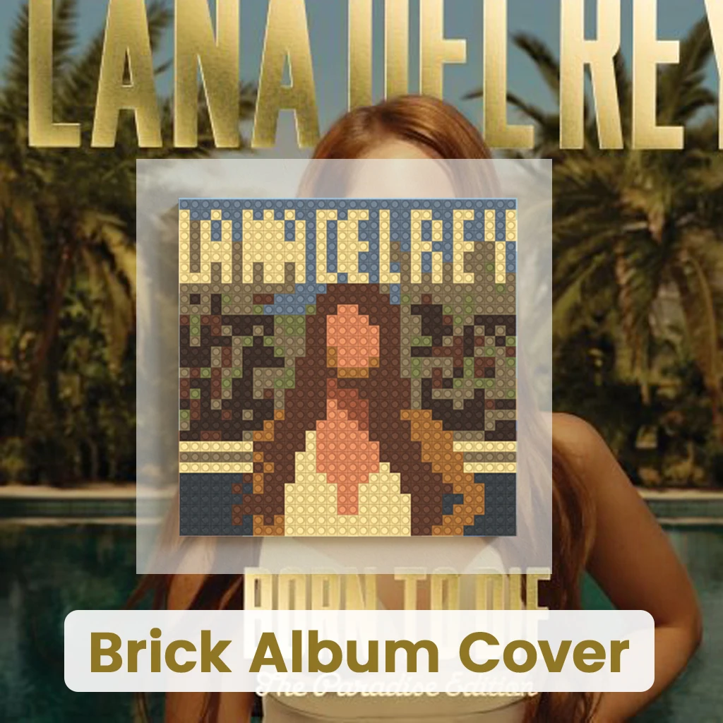 

L-Lana Del Rey Music Album Cover Building Blocks Mosaic Pixel Art Brick Painting DIY Decorative Painting Home Wall Decor