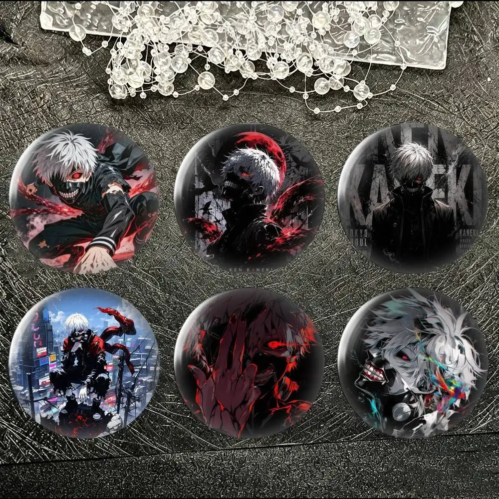 Tokyo Ghoul Kaneki Ken Brooch Metal Decorative Brooch Pins for Backpack Clothes Jacket Accessories,Souvenir.