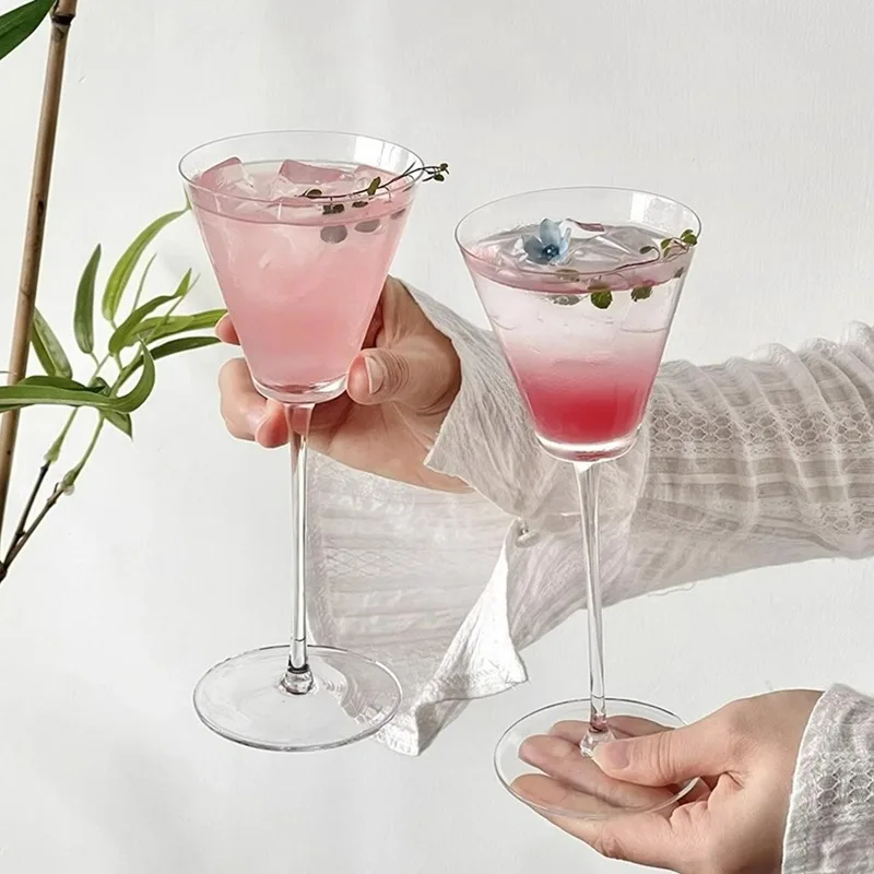 Simple Handmade Wine Glass Cup Japanese Style Ultra-thin Goblet Glass Cups Transparent Cocktail Glasses Cups Champagne Glass