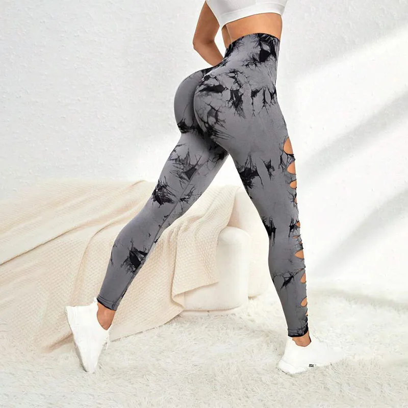 Sexy Hollow Out Leggings Women Seamless Leggings High Waist Workout Hip Liftting Slim Yoga Pants Fitness Running Elastic Tights