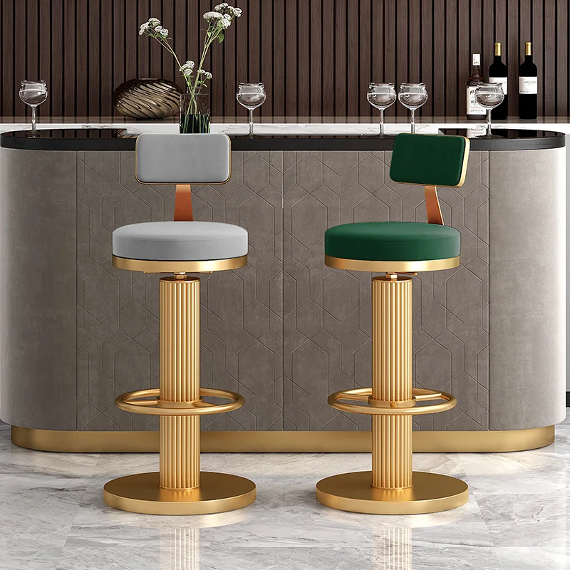Can lift multi-color selection rotating high stool light luxury bar chair green design, can lift bar chair
