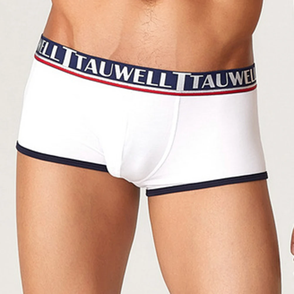 

Дышащие хлопковые боксеры для мужчин с поддержкой сумки — удобное нижнее белье белого, красного и темно-синего цвета — размеры M-2XL