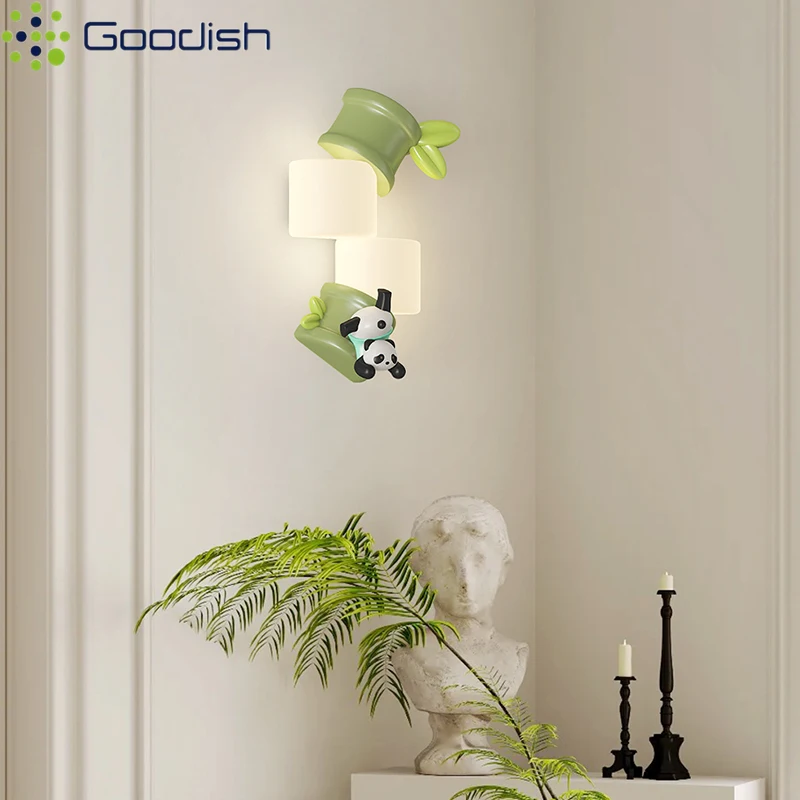Panda Moderne LED Wandlampen Nordic Leuke Aap voor Kinderkamer Woonkamer Achtergrond Kunst Woondecoratie Verlichtingsarmaturen