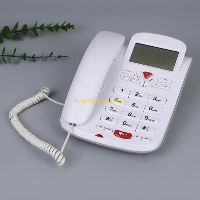 L-51 Corded Landline Phone Fixed Telephone for Hotel Room, Office Use With Caller Display, Double Hole Connection