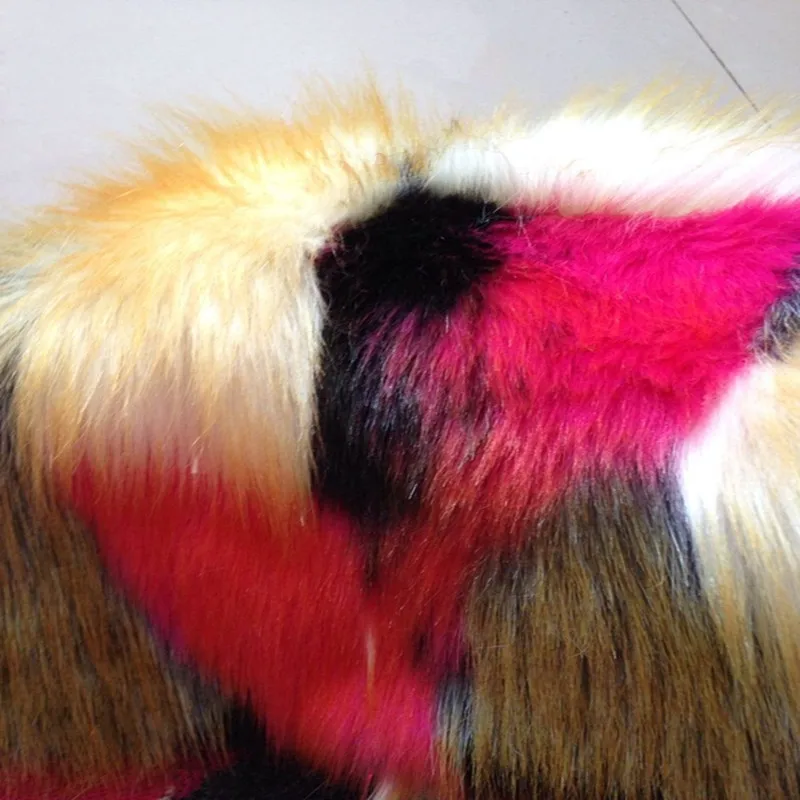 High-grade Jacquard fox fur,3-4cm pile colorful felt cloth,Plush carpet mats fabric,DIY handmade faux fur fabric,160cm*45cm/pcs