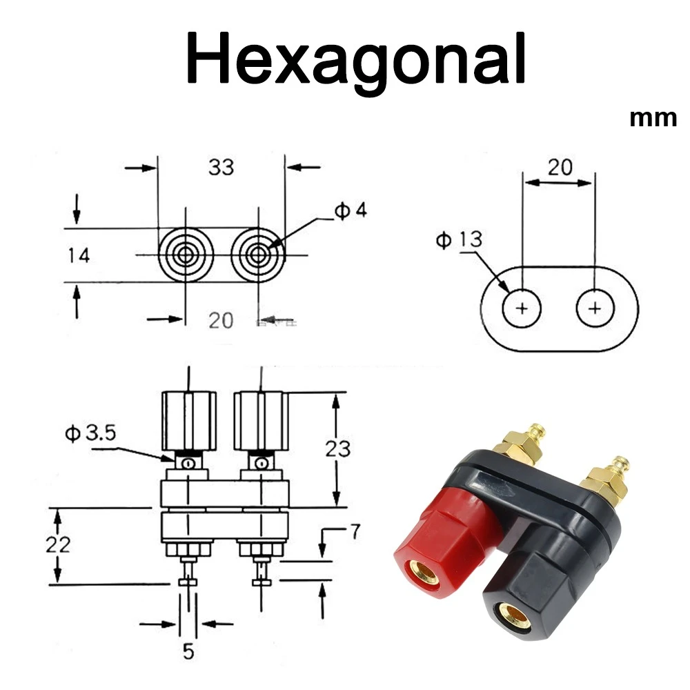 20PCS Red Black Banana Plug Couple Terminals Speaker Amplifier Binding Post Connector Jack – 2 Pack