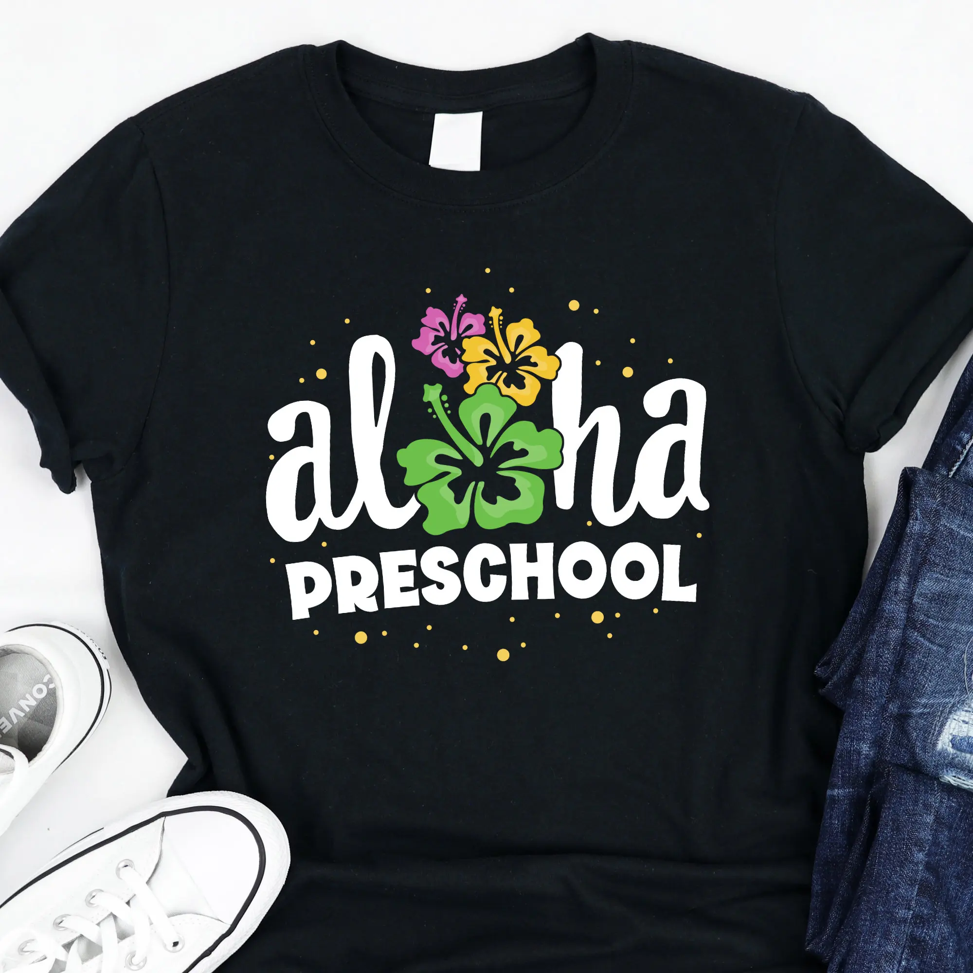 Aloha Preschool T Shirt Pre k Teacher Hello First Day Of School Matching Crew