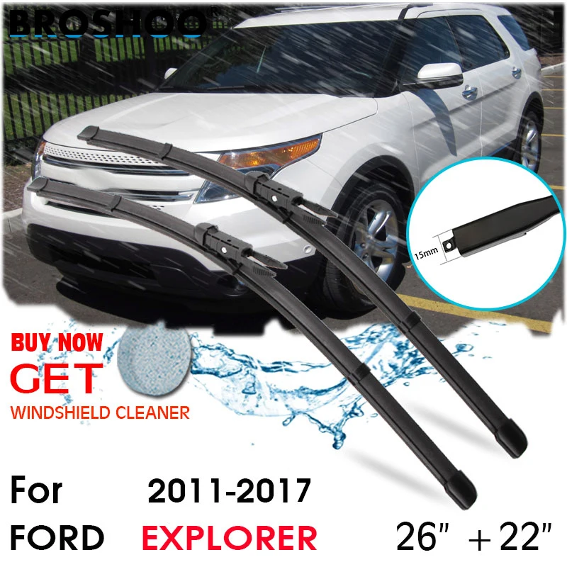 

Car Wiper Blade Front Window Windscreen Windshield Wipers Blades Pinch Tab Auto Accessories For Ford Explorer 26"+22" 2011-2017