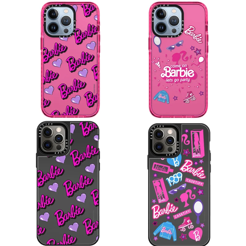 

Чехол для телефона с надписью «Love» Барби для iPhone 11, 12, 13, 14, 15, ProMax X, XS, противоударный прозрачный защитный чехол с рисунком граффити, подарок