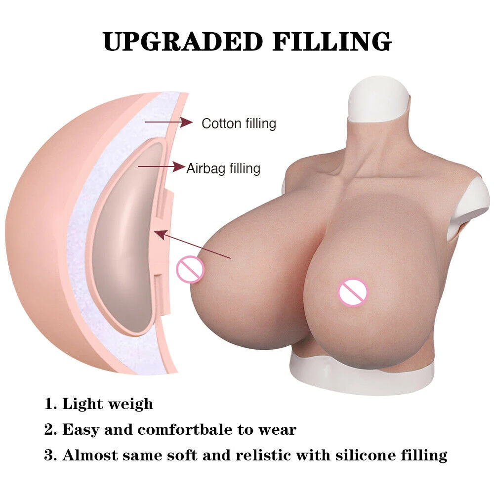 U-Charmmore Huge Boobs S Z Cup Silicone Breast Forms Breastplate For Drag Queen Shemale Crossdresser Transgender Transvestites