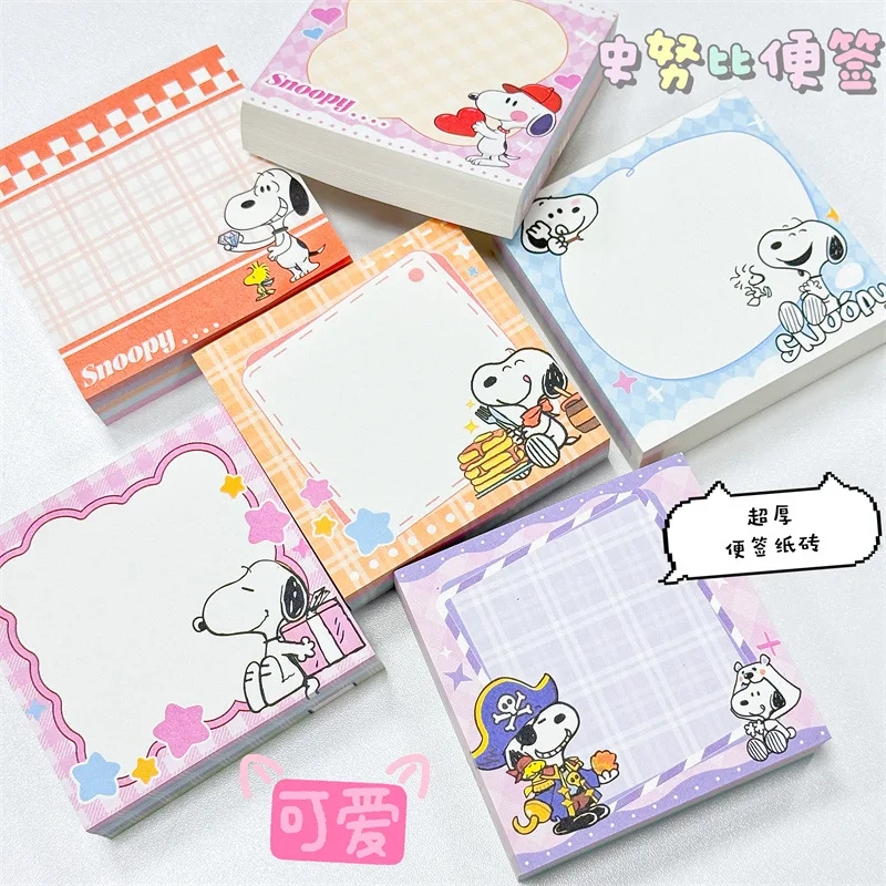 

New Snoopys Memo Pad Anime Message Paper Note Markers Index Stickers Student To Do List Notes School Stationery Gift