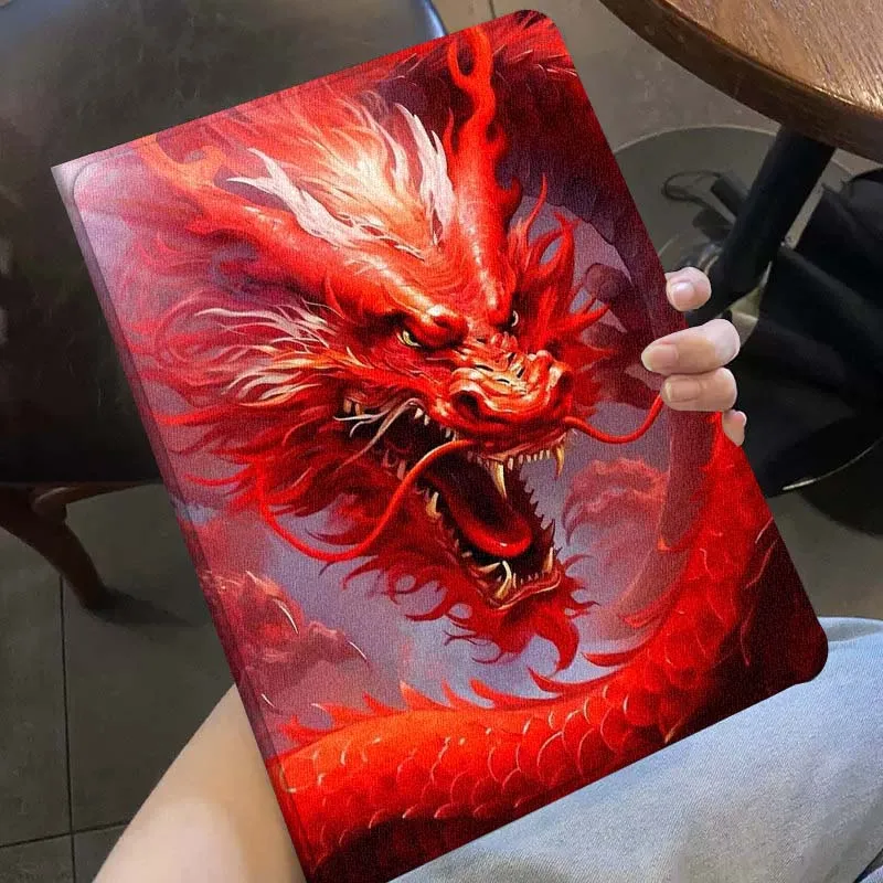 Dragon Art Cool Creative Patte لجهاز iPad Pro Air Mini 2 3 4 5 6 7 7th 8th 9th 10th 11th 10.2 9.7 10.5 10.9 11 13 بوصة حافظة كمبيوتر لوحي