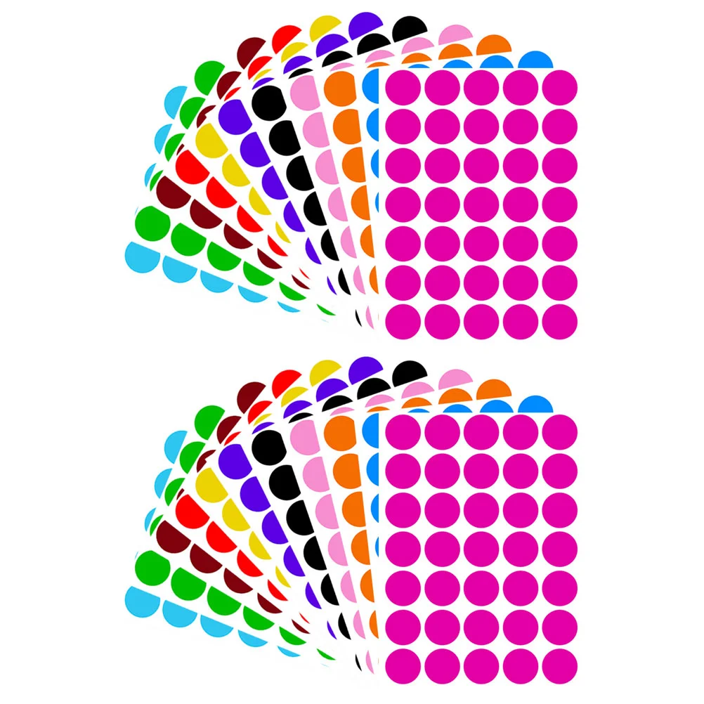 

420 Pcs Dot Stickers for Sealing Circle Round Dots Labels Gift Price Tags Color Coding Square