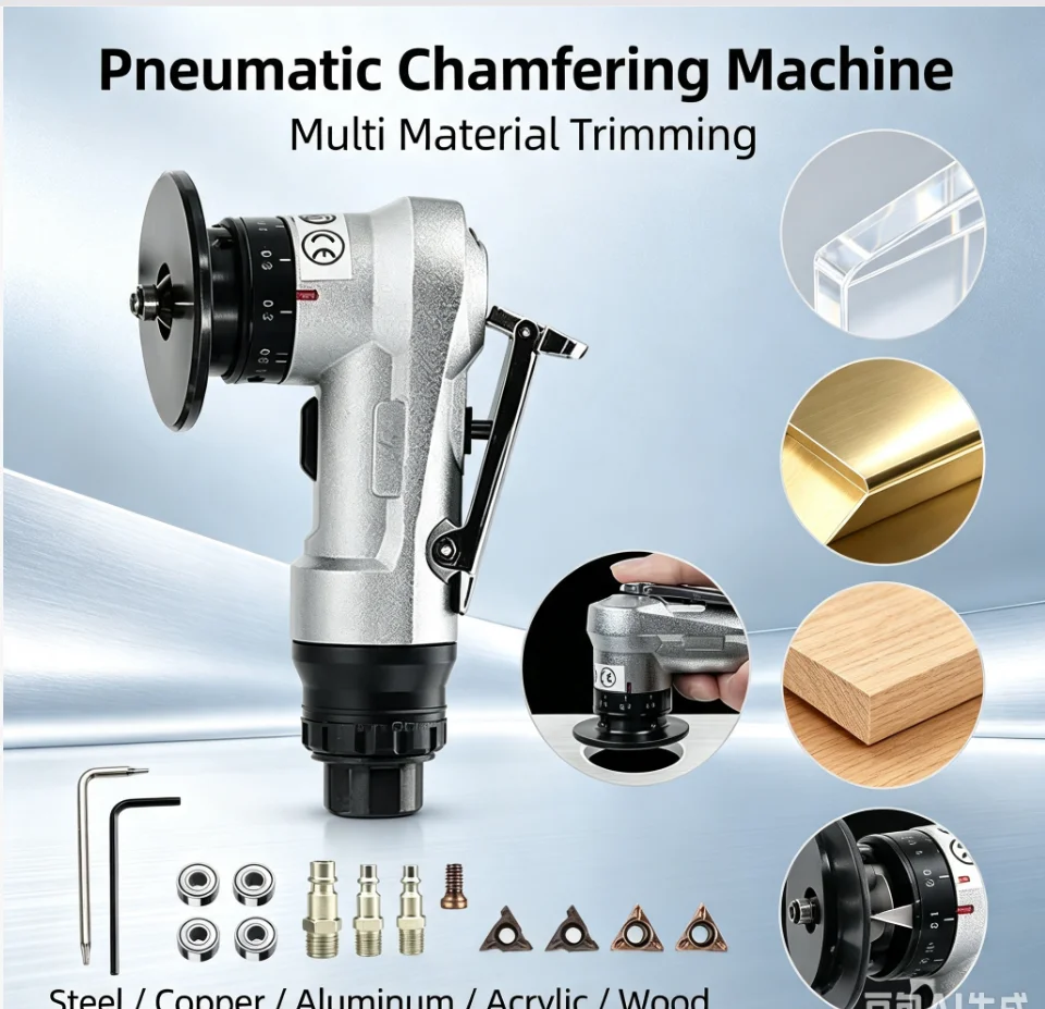Mini Pneumatic Chamfering Machine 45 Degree Portable Handheld Grinder for Inner Hole and Edge Deburring Beveling Machine