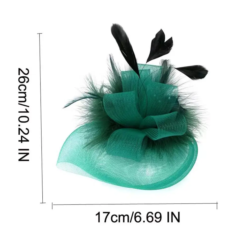 Moda Handmade Lady Mulheres Fascinator Bow Clipe de Cabelo Headwear Lace Feather Mini Chapéu Festa de Casamento Acessório Raça 5 Cores