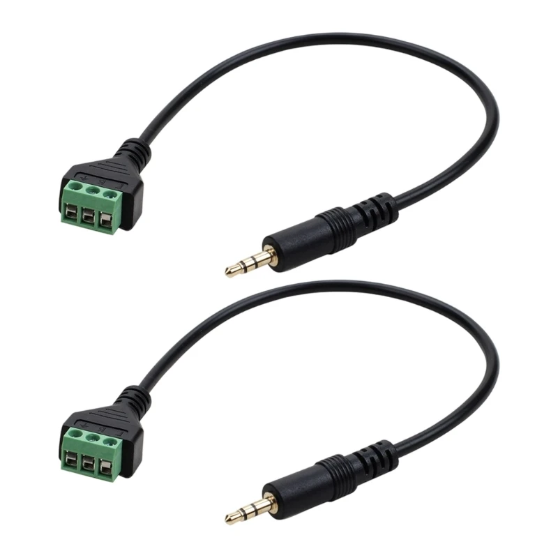 Stereo Sound Balanced Male Connectors With Screw Terminals Adapters 30cm Cable 83CF