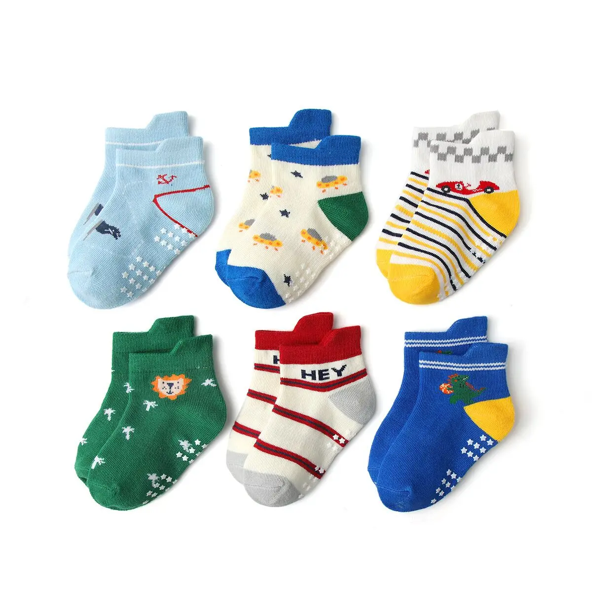 5pairs/Lot Baby Socks Cotton Floor Socks Boy Child Short Non-Slip Socks