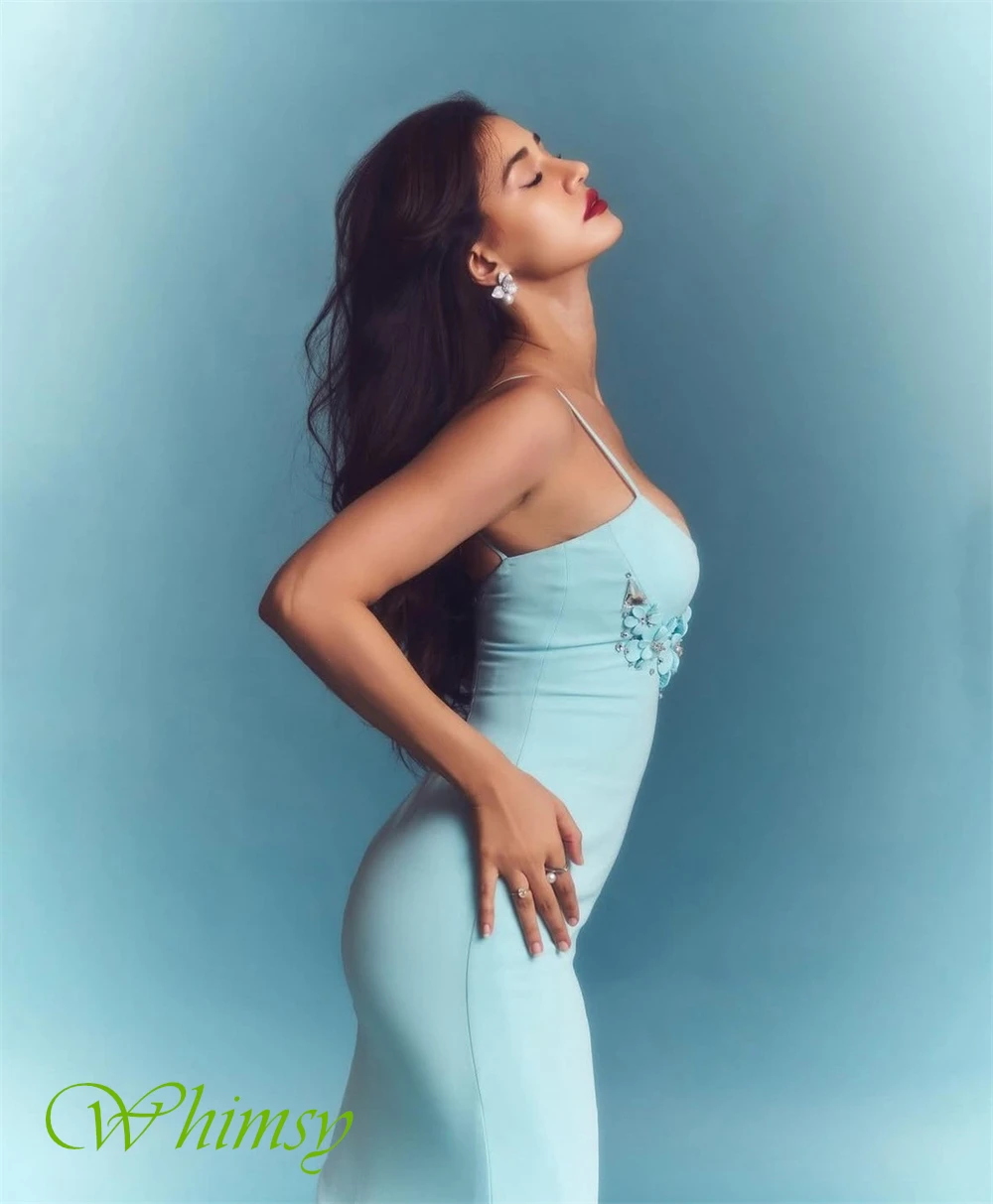 فستان سهرة جيرسي بسيط مخصص بدون حمالات كلاسيكي حورية البحر فساتين العودة للوطن مزاجه الزهور فساتين مناسبة مخصصة