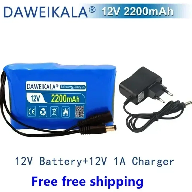 12V Rechargeable Battery 12V 30000mAh 18650 Lithium Battery Pack Capacity DC 12.6V 30Ah CCTV Cam Monitor with Charger