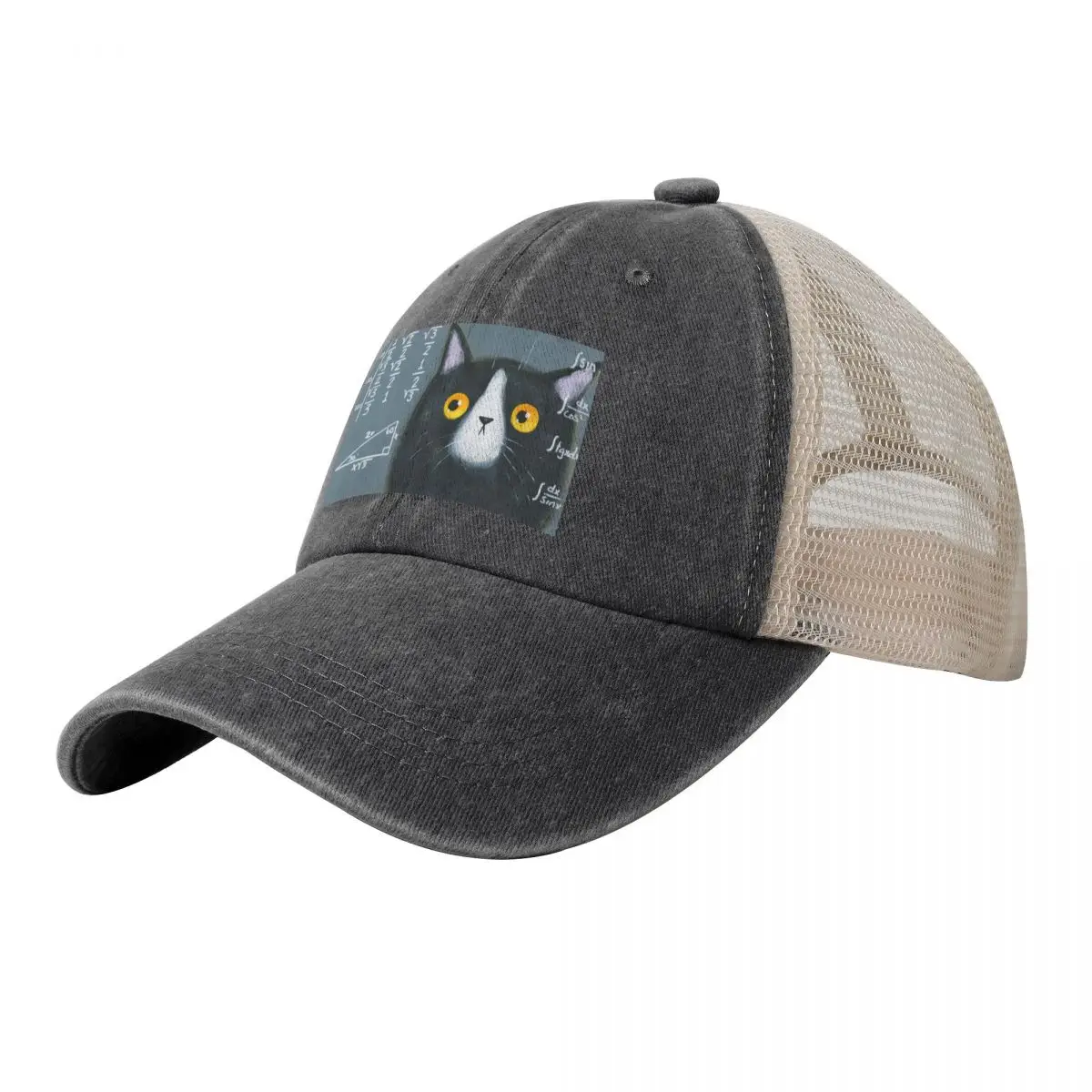 

Maths Cat Cowboy Mesh Baseball Cap fashionable Luxury Cap tea Hat Women's Hats 2024 Men's