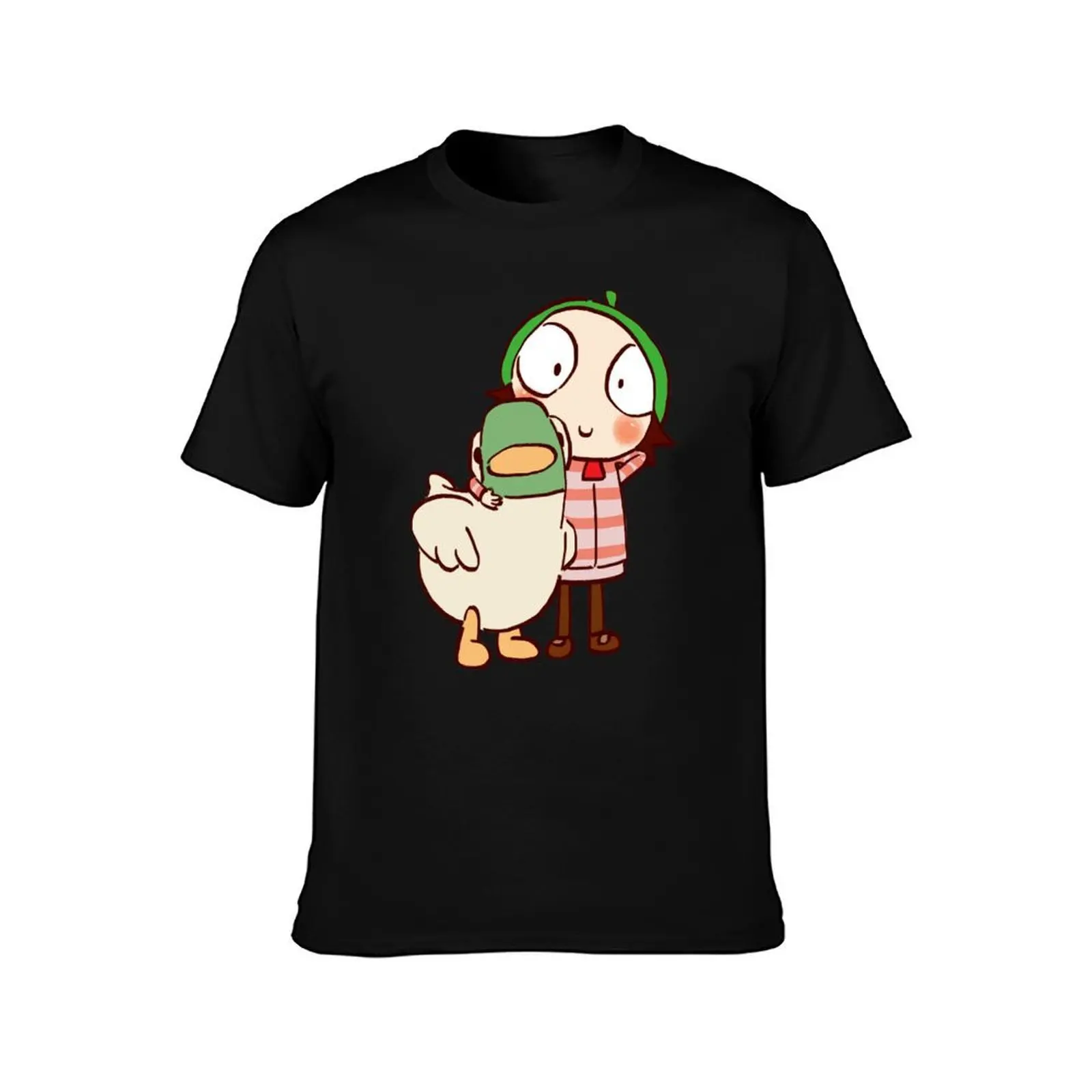 I draw sarah and duck #1 / children's cartoon T-Shirt Fashion Letter Print T-Shirt