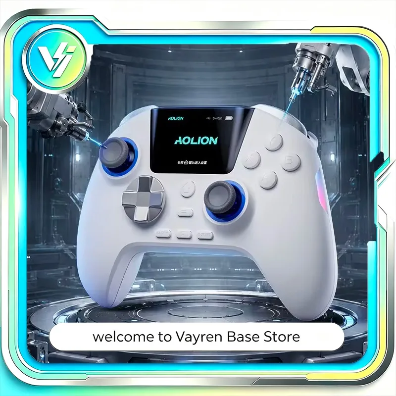 AOLION for A15 Tri Mode Wireless Game Controller Smart Color Screen Hall Joystick for Steam Switch1 2 PC Gaming Desktop Setup
